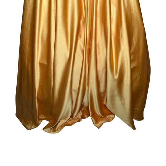 Mac Duggal Bow Sweetheart Strapless A Line Gown in Marigold 2 - Picture 8 of 12